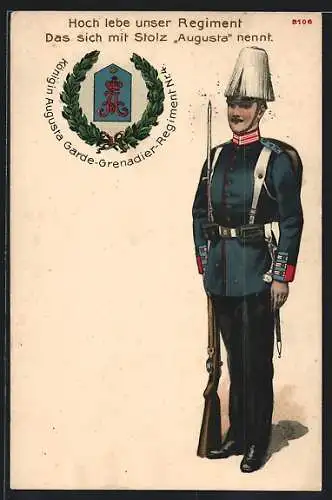 Künstler-AK Königin Augusta Garde-Grenadier-Regiment Nr. 4, Soldat