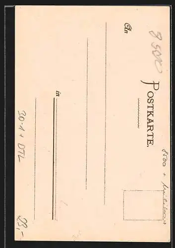 Lithographie Nürnberg, 50. Garnisons-Jubiläum, K. B. 14. Inf. Regiment Hartmann