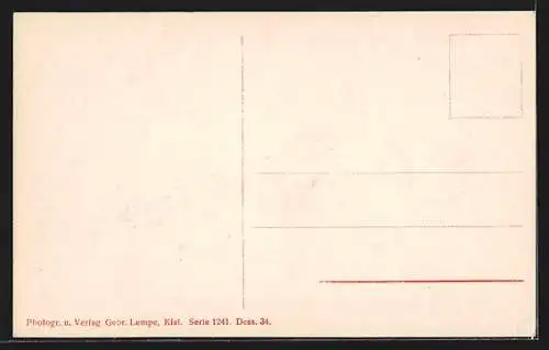 AK Kriegsschiff S.M.S. München mit ausgeworfenem Anker vor der Küste liegend, Reichskriegsflagge