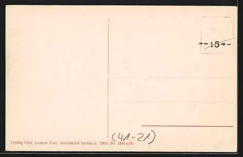 AK Kriegsschiff S.M.S. Köln nahe einer Ortschaft vor Anker liegend, Reichskriegsflagge