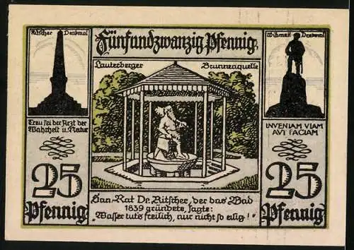 Notgeld Bad Lauterberg im Harz 1921, 25 Pfennig, Stadtwappen