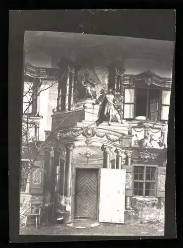 Fotografie W. Apel, Berlin, Ansicht Oberammergau, Anwesen mit prunkvoller Aussenbemalung
