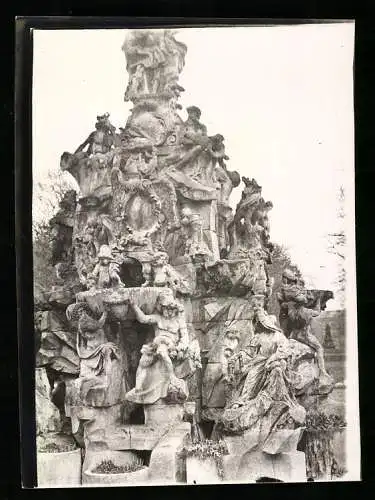 Fotografie W. Apel, Berlin, Ansicht Erlangen, Hugenottenbrunnen