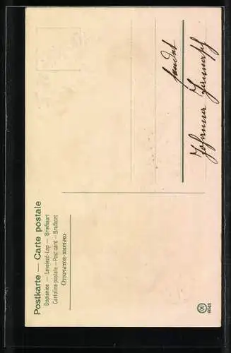 AK Jüngling schenkt zu Neujahr einer Dame einen Brief