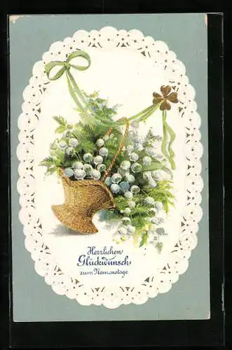 Präge-AK Blumenstrauss zum Namenstag