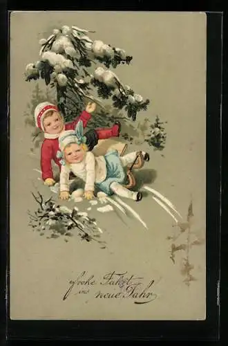 AK Kinder rodeln ins neue Jahr