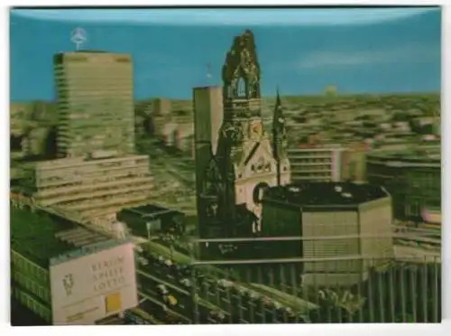 3D-AK Berlin, Europa-Center mit Kaiser-Wilhelm-Gedächtniskirche