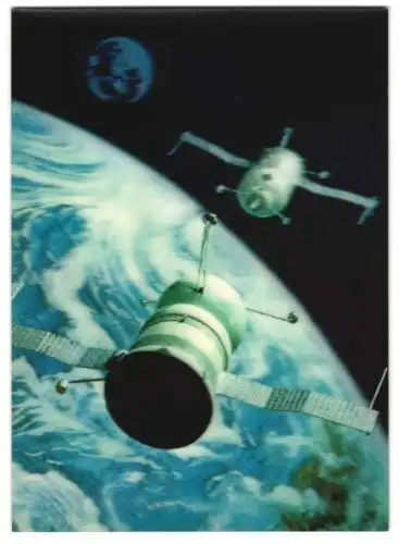 3D-AK Satellit Soyuz 1 auf der Erdumlaufbahn