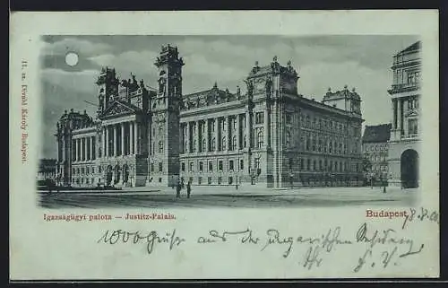 Mondschein-AK Budapest, Am Justitz-Palais