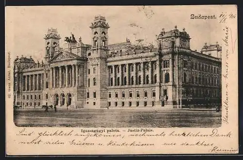 AK Budapest, Strassenpartie am Justiz-Palais