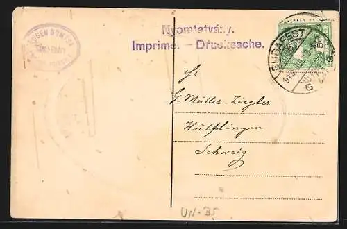 AK Budapest, Strassenbahn am Josef Ring