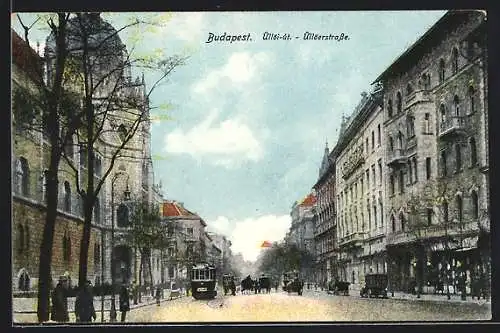 AK Budapest, Üllöerstrasse mit Strassenbahn