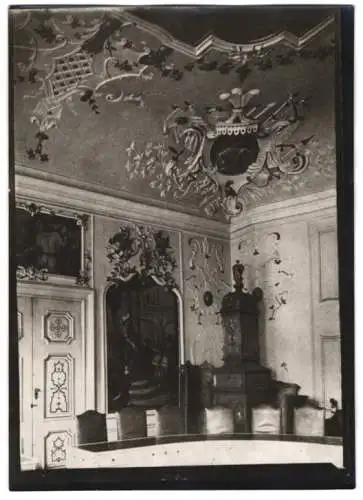 Fotografie W. Apel, Berlin, Ansicht Schwäbisch-Hall, Rathaus Innenansicht im prunkvollen Saal