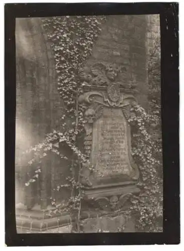 Fotografie W. Apel, Berlin, Ansicht Berlin, St. Nikolaikirche, Gedenktafel mit geflügelten Totenköpfen