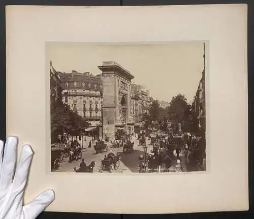 Fotografie unbekannter Fotograf, Ansicht Paris, vue de Boulevard St. Denis, Strassenleben, Port St. Denis