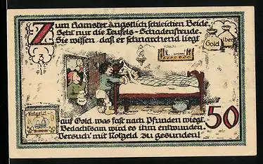 Notgeld Gatersleben 1921, 50 Pfennig, Max und Moritz beim Hamster Ängstlich