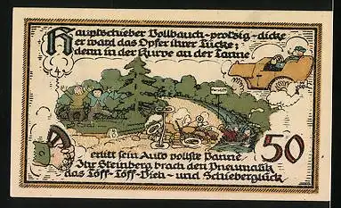 Notgeld Gatersleben 1921, 50 Pfennig, Der See-Brand von 1911