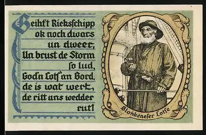 Notgeld Blankenese 1921, 50 Pfennig, Blankeneser Lotse