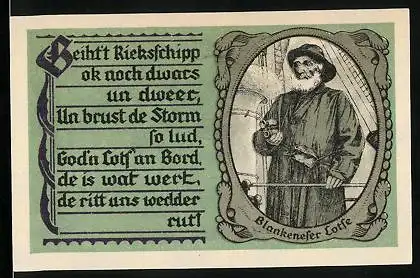 Notgeld Blankenese 1921, 50 Pfennig, Blankeneser Lotse
