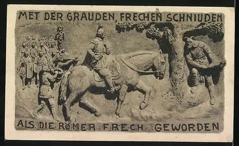 Notgeld Horn /Lippe 1921, 50 Pfennig, Römer zu Pferde, Krieger