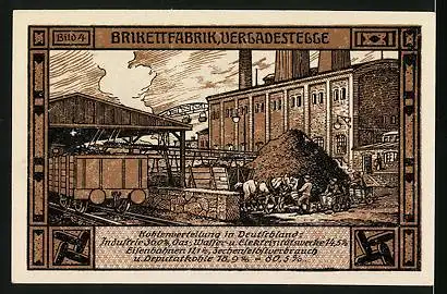 Notgeld Bitterfeld 1921, 50 Pfennig, Brikettfabrik, Verladestelle