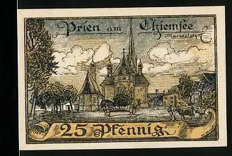 Notgeld Prien am Chiemsee, 25 Pfennig, Partie am Marktplatz