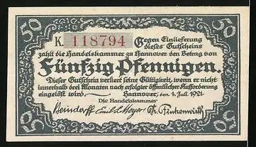 Notgeld Hannover 1921, 50 Pfennig, Leinepartie