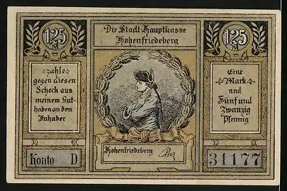 Notgeld Hohenfriedeberg, 1,25 Mark, Siegeshöhe