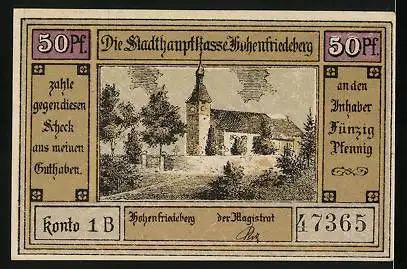 Notgeld Hohenfriedeberg, 50 Pfennig, Preussische Soldaten zu Pferde