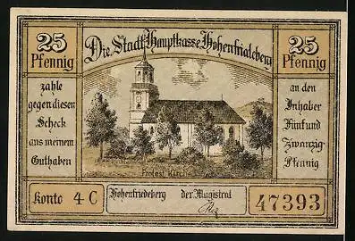 Notgeld Hohenfriedeberg, 25 Pfennig, Schloss Hohenfriedeberg