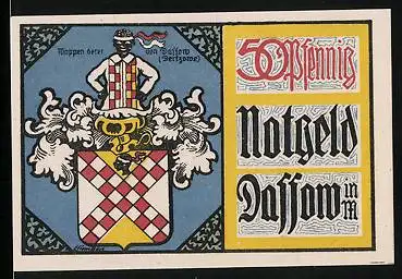 Notgeld Dassow in M. 1922, 50 Pfennig, Stadtwappen