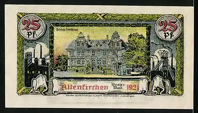 Notgeld Altenkirchen 1921, 25 Pfennig, Stadtwappen