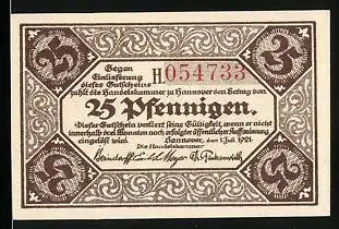 Notgeld Hannover 1921, 25 Pfennig, Blick zur Marktkirche