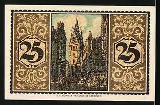 Notgeld Hannover 1921, 25 Pfennig, Blick zur Marktkirche