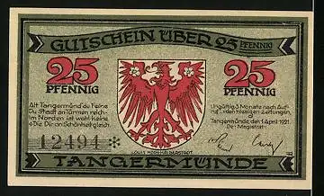 Notgeld Tangermünde 1921, 25 Pfennig, Das Neustädter Tor