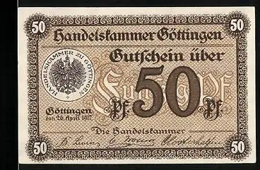 Notgeld Göttingen 1917, 50 Pfennig, Gutschein