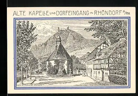 Notgeld Rhöndorf a. Rh. 1921, 99 Pfennig, Alte Kapelle und Dorfeingang