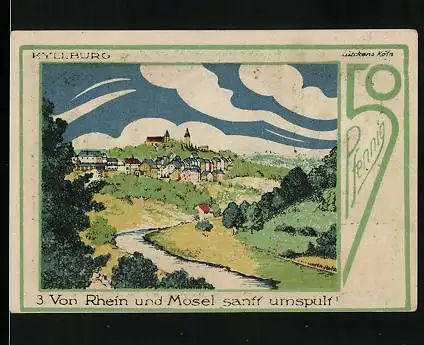 Notgeld Speicher 1921, 50 Pfennig, Kyllburg, Von Rhein und Mosel sanft umspült