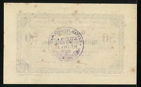 Notgeld Langenaltheim 1917, 50 Pfennig, Bürgermeister Pfisters Unterschrift