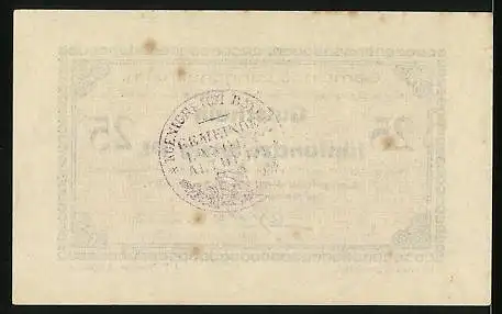 Notgeld Langenaltheim 1917, 25 Pfennig, Unterschrift vom Bürgermeister