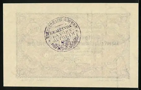 Notgeld Langenaltheim 1917, 25 Pfennig, Bürgermeister der Gemeindeverwaltung