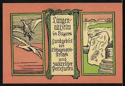 Notgeld Langenaltheim 1920, 25 Pfennig, Drachen mit Kreuz auf dem Rücken