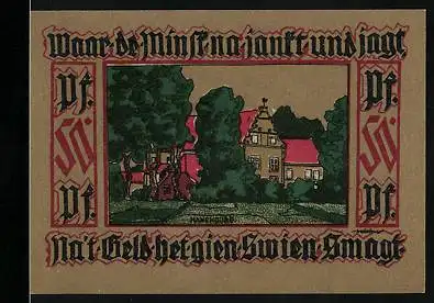 Notgeld Leer /Ostfriesland 1921, 50 Pfennig, Blick auf die Hanenburg