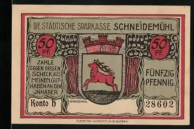 Notgeld Schneidemühl, 50 Pfennig, Das Erinnerungskreuz 1813