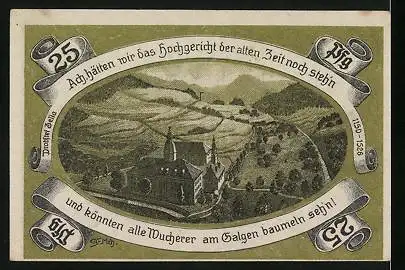 Notgeld Probstzella 1921, 25 Pfennig, Die Probstei Zella