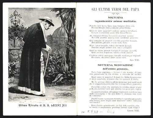 Klapp-AK Papst Leo XIII. im Garten