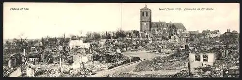 Klapp-AK Rethel, Panorama an der Kirche, Feldzug 1914 /15