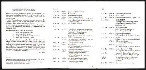 Klapp-AK München, Prager Universitäts-Sängerschaft Barden zu München, Programm Sommersemester 1969, Studentenwappen