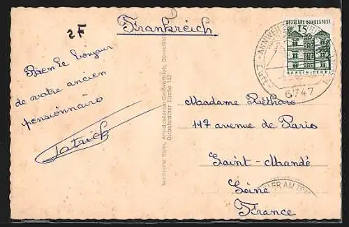 AK Annweiler am Trifels, Am Schwanenweiher, Reichsburg Trifels, Partie am Rathaus