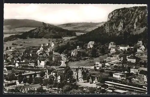 AK Gerolstein, Blick auf die Stadt aus der Vogelschau